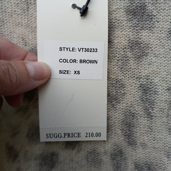 Vertigo Paris Lambswool/Angora Animal Print Long Sweater with Belt - Picture 6 of 14